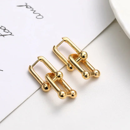 Double U-Shape Hoop Earrings