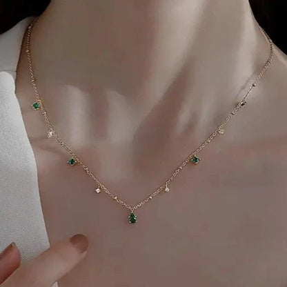 Green Zircon Stone Necklace