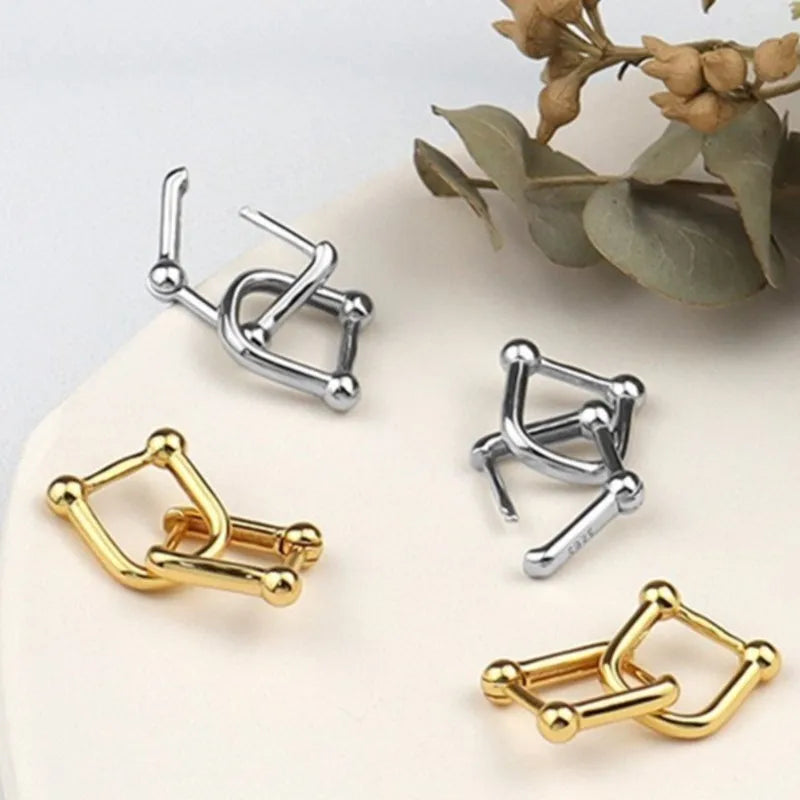 Double U-Shape Hoop Earrings