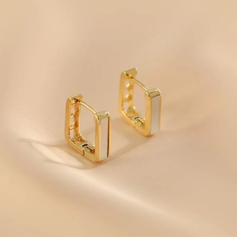 Square Heart Cut-Out Hoop Earrings