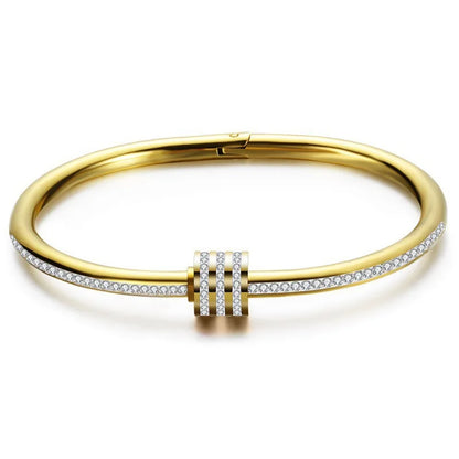 Gold Plated Crystal Lock Bracelet