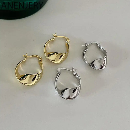 Twist Wave Hoop French Earrings