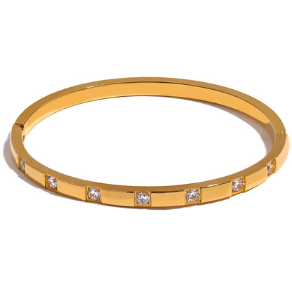 18K Gold Plated Cubic Stone Bracelet