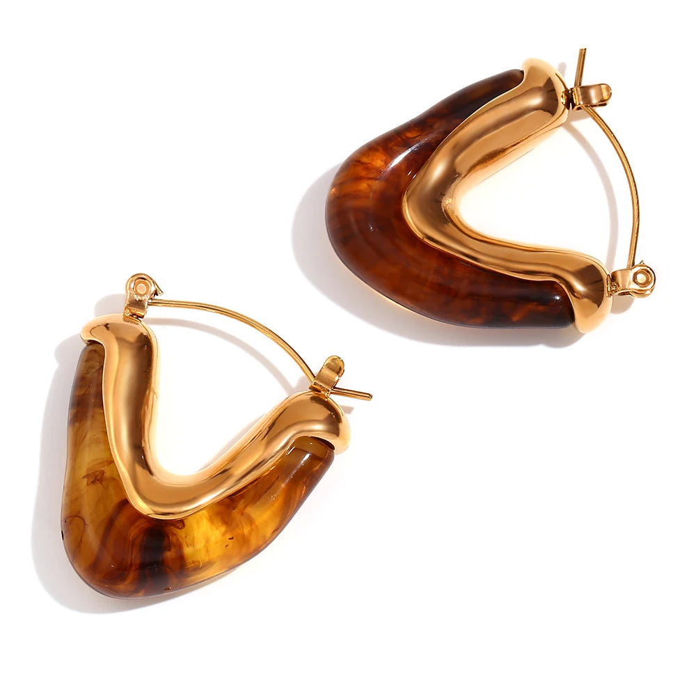 V Shape Hoop Earrings