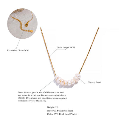 Natural Pearl Beads Dainty Necklace