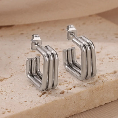 Square Layered Earrings