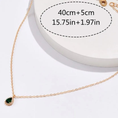 Emerald Zirconia Encrust Necklace