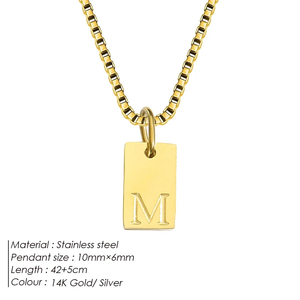 Letter Box Chain Necklace