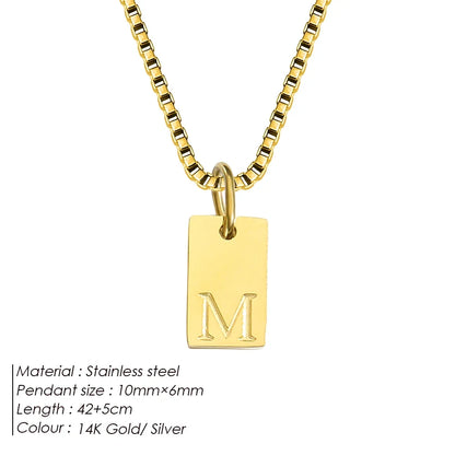 Letter Box Chain Necklace