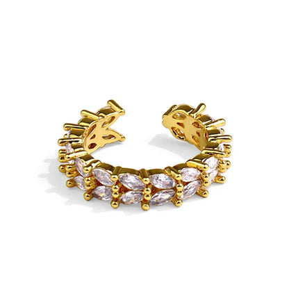 Zirconia Encrusted Chunky Adjustable Ring