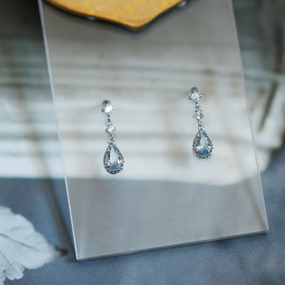 Tear Drop Shaped Zircon Earrings