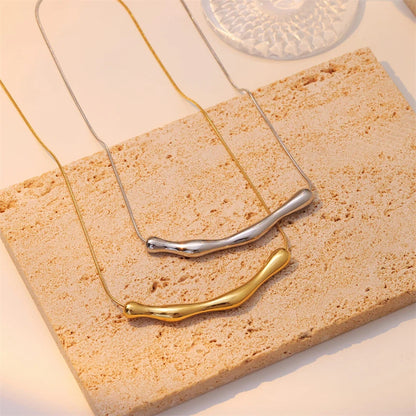 Irregular Wrinkle Pendant Chain Necklace