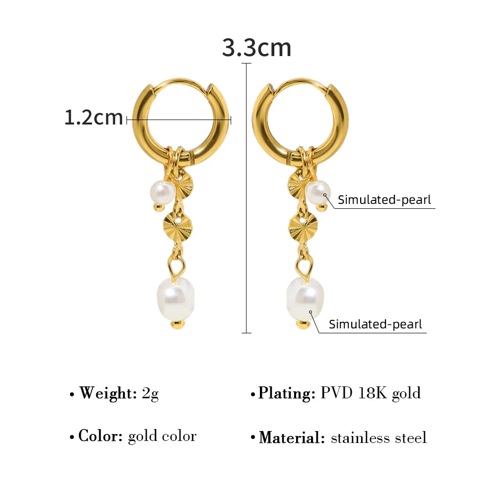 Double Pearl Drop Earrings