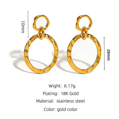 Drop Triple Hoop Earrings