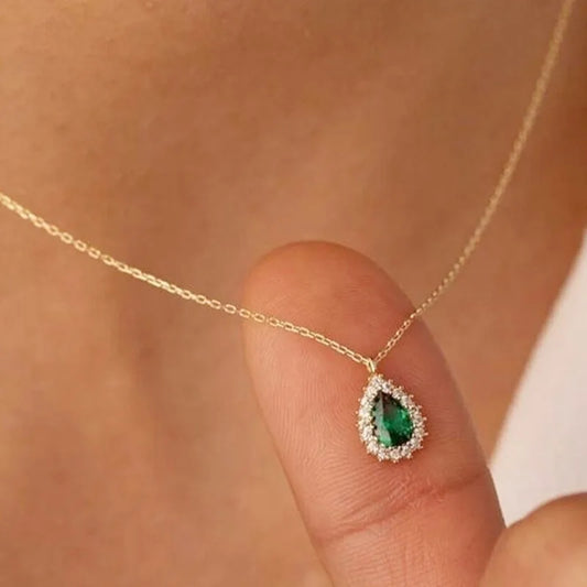 Emerald Zirconia Encrust Necklace