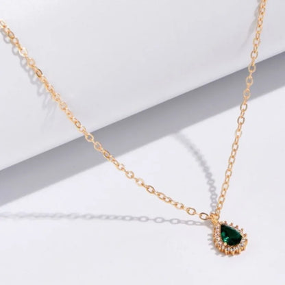 Emerald Zirconia Encrust Necklace