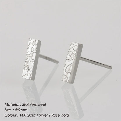 Textured Flat Bar Earrings