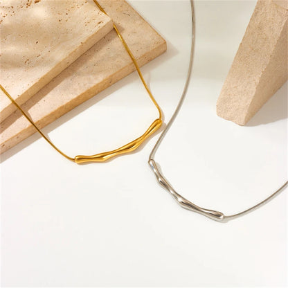 Irregular Wrinkle Pendant Chain Necklace