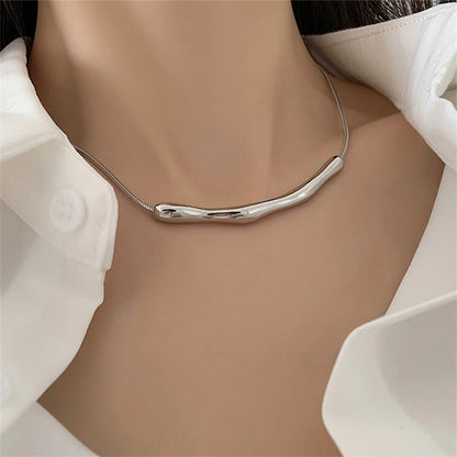 Irregular Wrinkle Pendant Chain Necklace