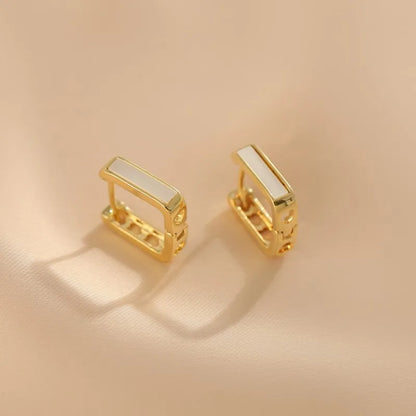 Square Heart Cut-Out Hoop Earrings