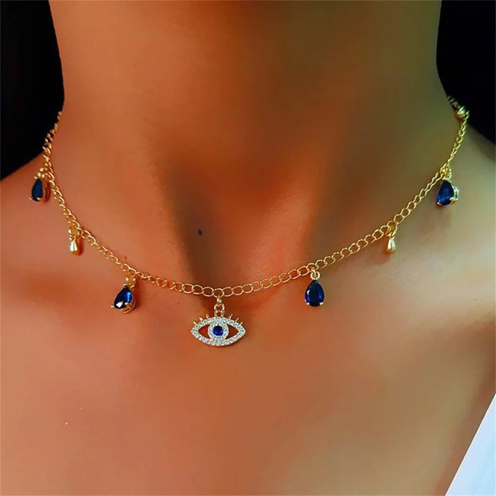 Blue Turkish Evil Eye Necklace